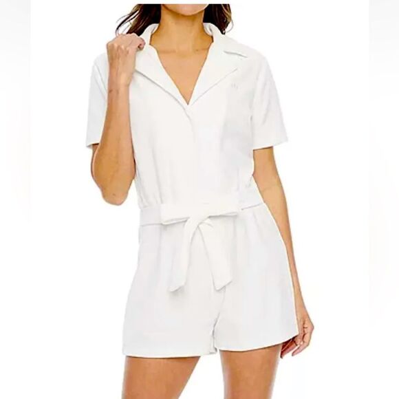 Juicy Couture Pants - White shorts romper NWOT 
JUICY COUTURE
VELOUR ROMPER 
Size XXL
